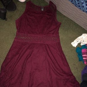 Maroon and white dresses